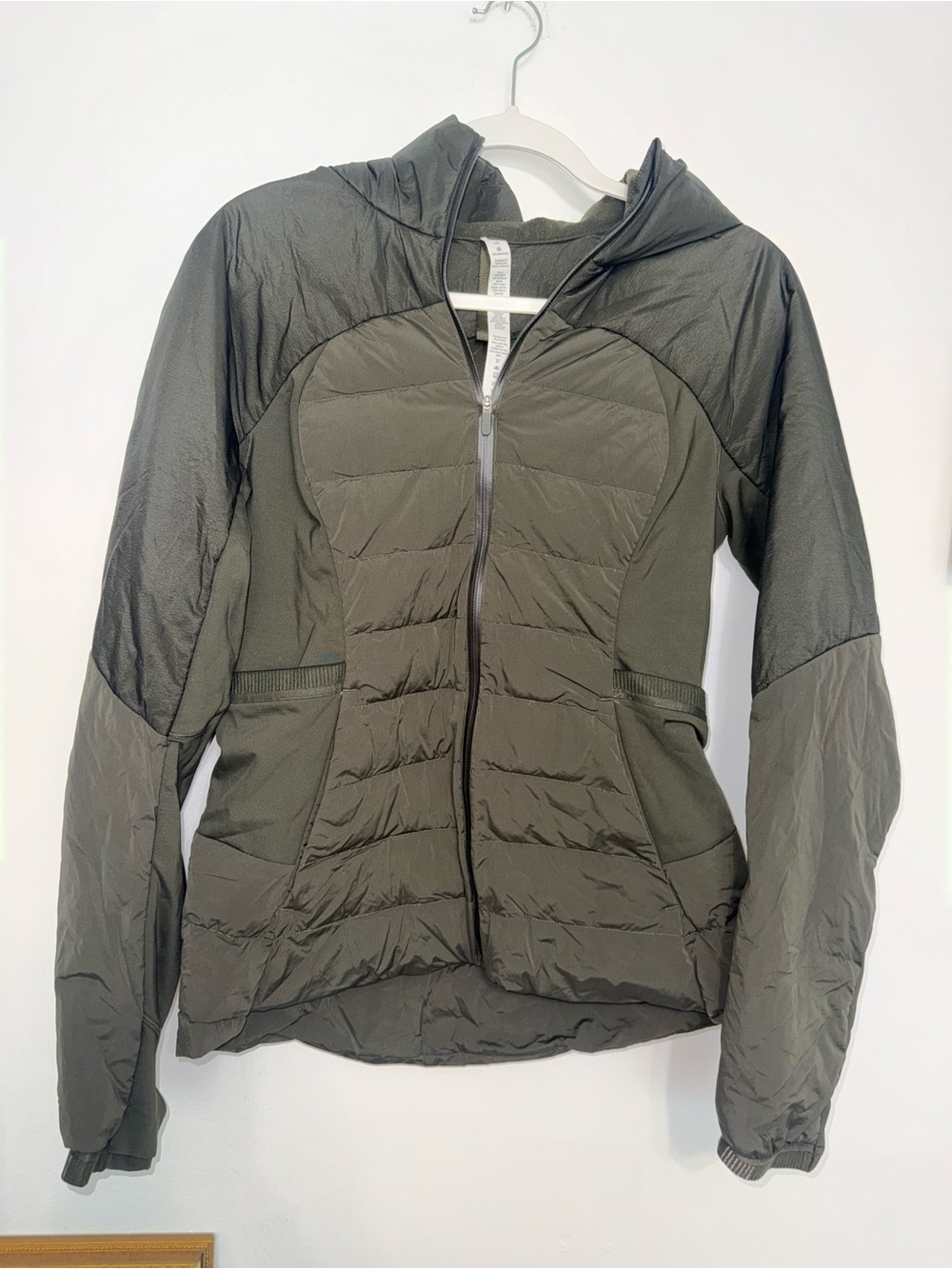 lululemon athletica Olive Quilted Hooded Puffer Jacket
